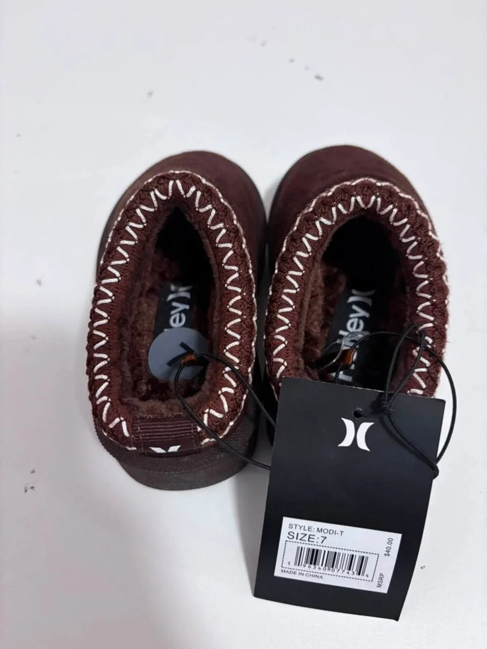 Hurley Women's Cozy Faux Suede Slippers Brown